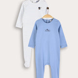 Baby Gro Pastel Blue Pair Pack - Blue