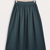 Pleated A-line Midi Skirt - Red