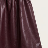 Chiffon Leather Skirt - Beige