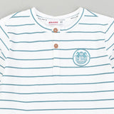 Boys' Shirt S.K. Dots/Stripes - Cream/Turquoise