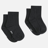 Pair of pastel rib socks - black