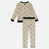 Ribbed Comic Pajamas - Beige