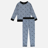 Ribbed Comic Pajamas - Blue