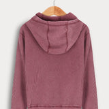 Waffle shirt with hoodie - Bordeaux