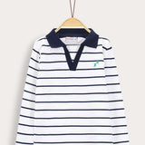 Striped shirt with collar - navy/red