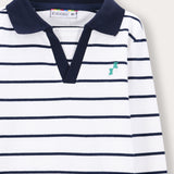 Striped shirt with collar - navy/red