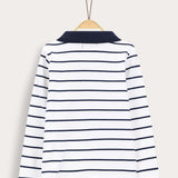 Striped shirt with collar - navy/red