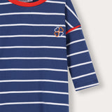 Striped shirt with hearts - blue