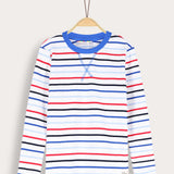 Striped shirt with ribbed hem - Royal