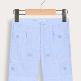 Embroidered Shabbat Pants X - Blue Sky