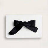 Mini Check Velvet Brooch - Black