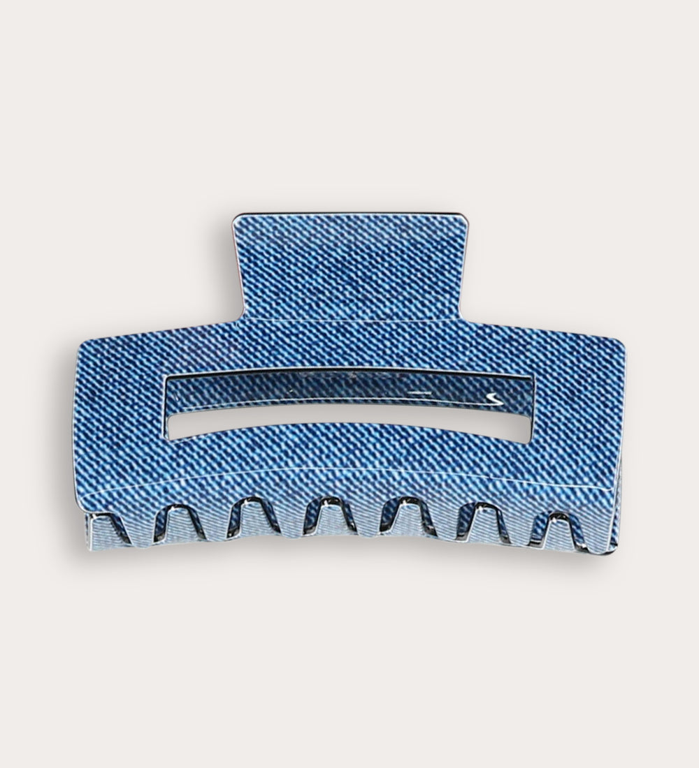 Jeans style hair clip - blue
