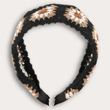 Crocheted knit bow - black