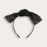 Lace Bow Tie - Black