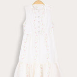 Striped Shabbat Saree - White