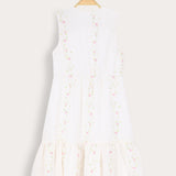 Striped Shabbat Saree - White