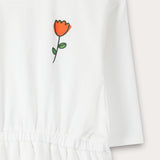 Back print style dress - white