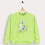 Fashion shirt with floral print - green