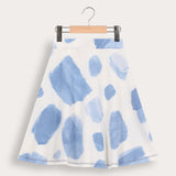 Printed Waffle Skirt - Jeans