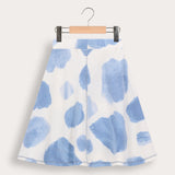 Printed Waffle Skirt - Jeans