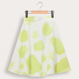 Printed waffle skirt - gray