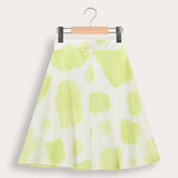 Printed waffle skirt - gray