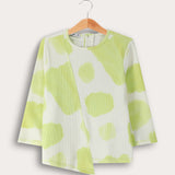 Asymmetrical printed shirt - lime