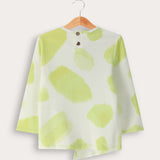 Asymmetrical printed shirt - lime