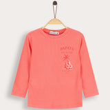 Rivet shirt with print - pink