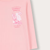 Rivet shirt with print - pink