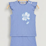 Baby girls' set with art - Blue