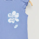 Baby girls' set with art - Blue