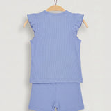 Baby girls' set with art - Blue