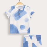 Printed waffle set - jeans
