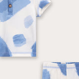 Printed waffle set - jeans