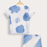 Printed waffle set - jeans