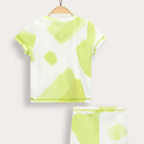 Printed waffle set - Lime