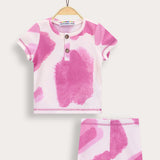 Printed waffle set - pink