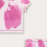 Printed waffle set - pink