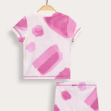 Printed waffle set - pink