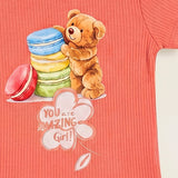 Baby set with teddy bear - pink