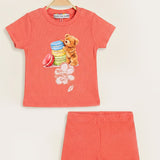 Baby set with teddy bear - pink