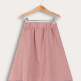 Gathered A-line skirt - pink