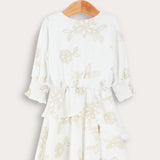 Floral Wrap Dress - Beige