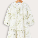 Chiffon print dress - green