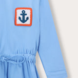 Crocheted combination dress - blue