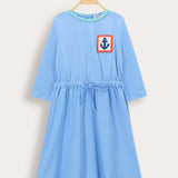 Crocheted combination dress - blue