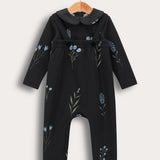 Botanical Print Baby Set - Black Leaves