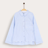 Asymmetrical striped shirt - blue
