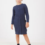 Buttoned knit dress - Navy